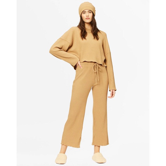 Billabong Women's Keep Loungin Rib Knit Relaxed Long Sleeve Shirt Top in X-Large - Picture 3 of 5